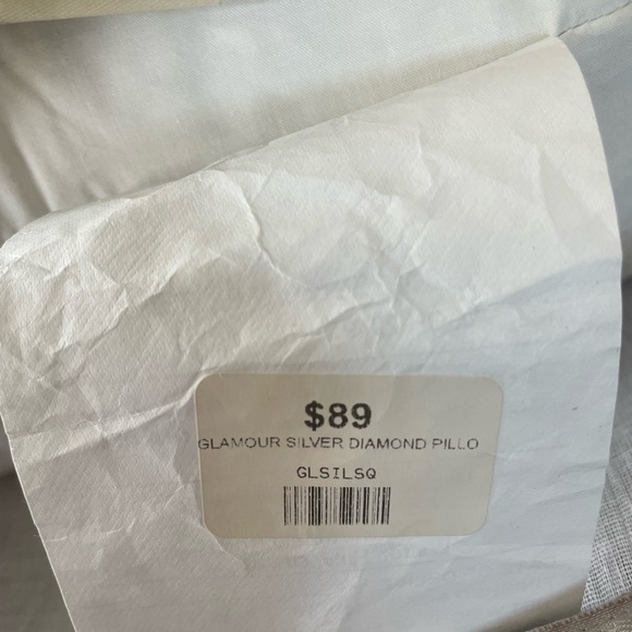 Arhaus Glamour Beaded Diamond Silver Accent Pillow 20 inch - Holiday Pillow - Picture 8 of 8